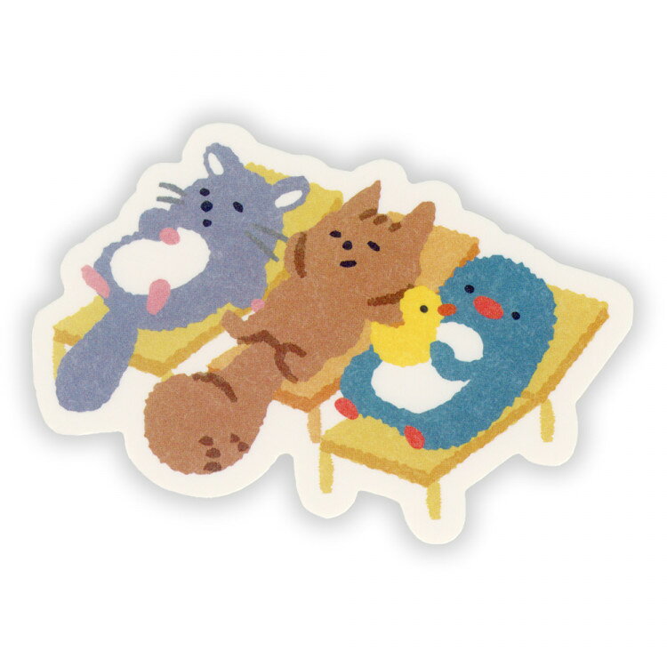 エヌビー社 ステッカー やまのは町内会 サウナ | sticker オリジナル ユポ紙 ダイカット スマートフォン PC スーツケース iphone おすすめ デコレーション 大人 デコ おしゃれ オシャレ かわいい 可愛い カワイイ シンプル リス チンチラ ペンギン nb1949-10004338 エヌビー社ONLINE SHOP 楽天市場店 サンプル画像3