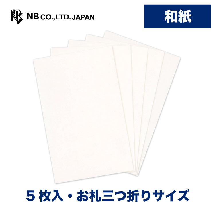 エヌビー社 ぽち袋 白無地A | 不祝儀袋 点袋 ポチ袋 白 高級鳥の子紙 和紙 5枚入 お布施 心付け 文字無..