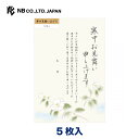 エヌビー社 寒中見舞い はがき 白椿 | 5枚 郵便枠グレー 喪中 シンプル 上品 花 はな ツバキ つばき 優しい 挨拶 はがき 葉書