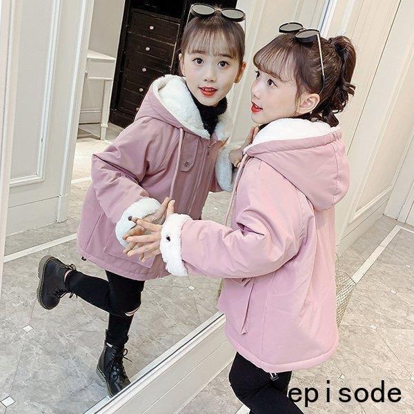 中綿コート キッズ 女の子 子供服 冬 厚手 アウター ジャンパート キッズコート 中綿 パーカー フード..