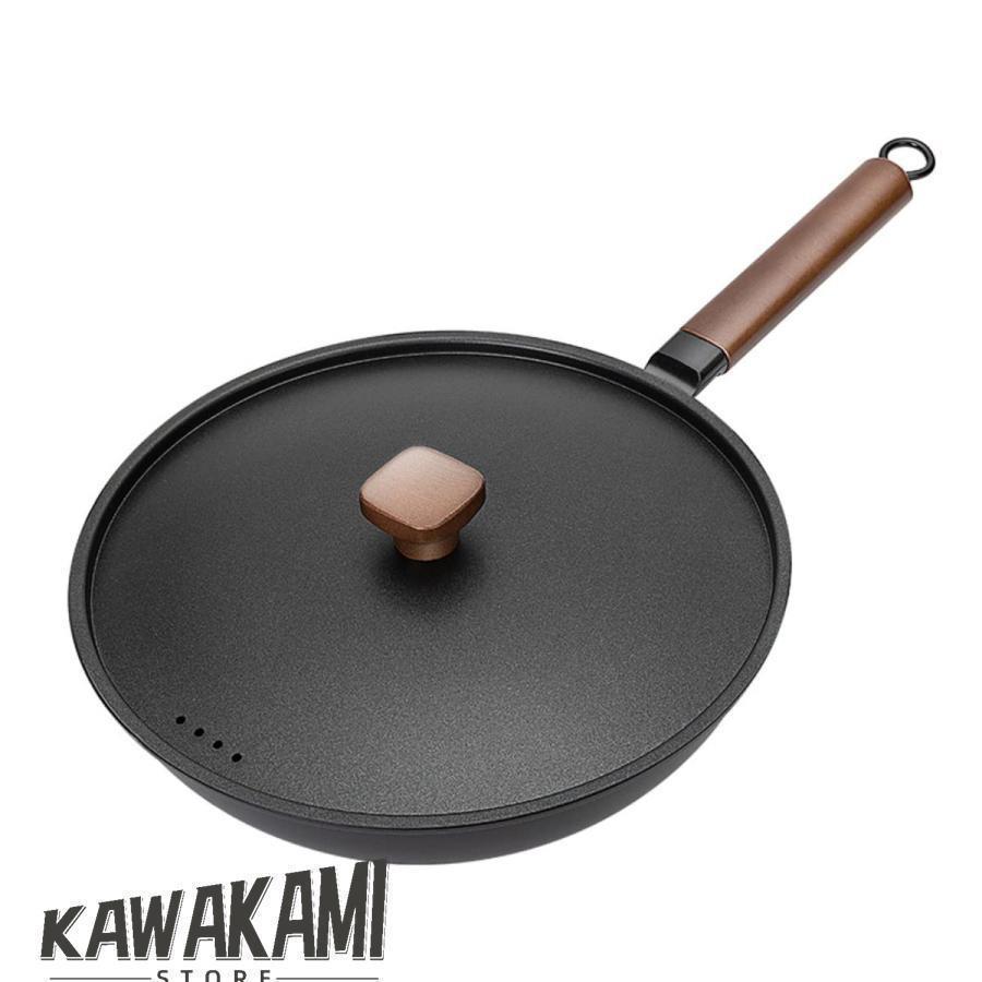 中華鍋 鉄製 炒め鍋 フライパン 伝統的な中華鍋 蓋付き 30CM 32CM IH?ガス対応 フライパン 野菜炒め チ..