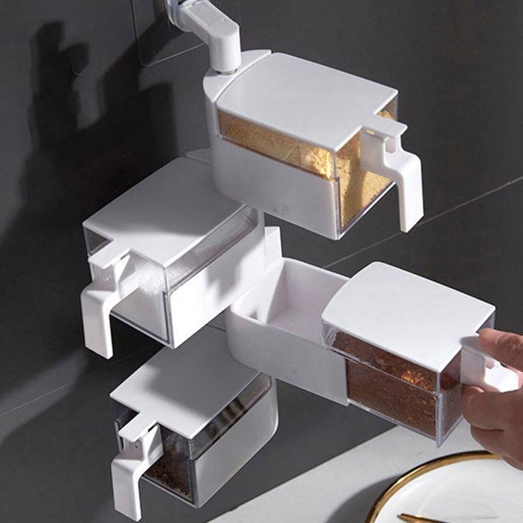 調味料入れ 調味料容器 ストッカー 収納ケース キッチン収納 壁付け 保存容器 スパイスボトル　塩 胡椒..