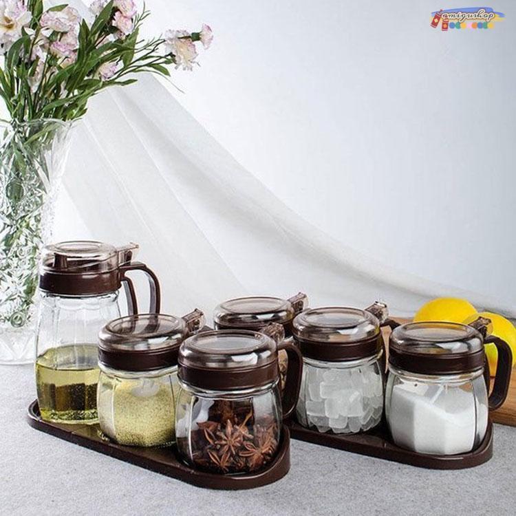 調味料入れ 調味料容器 ストッカー 収納ケース キッチン収納 ガラス トレー 保存容器 スパイスボトル　..