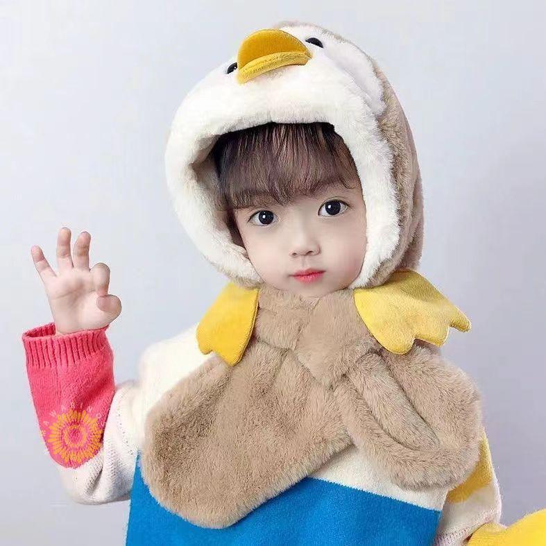 帽子 マフラー 被り物 ふわふわ もこもこ 子供 ベビー ネックウォーマー アニマル 帽子 フェイクファー..