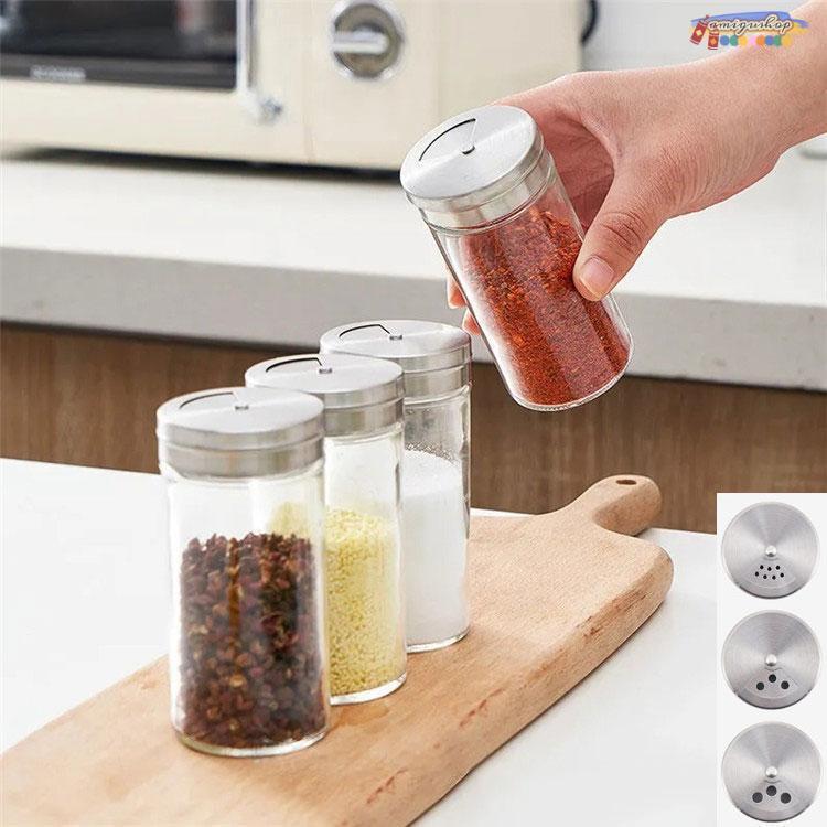 5点セット 調味料入れ 調味料容器 ストッカー 収納ケース キッチン収納 ガラス 保存容器 スパイスボト..