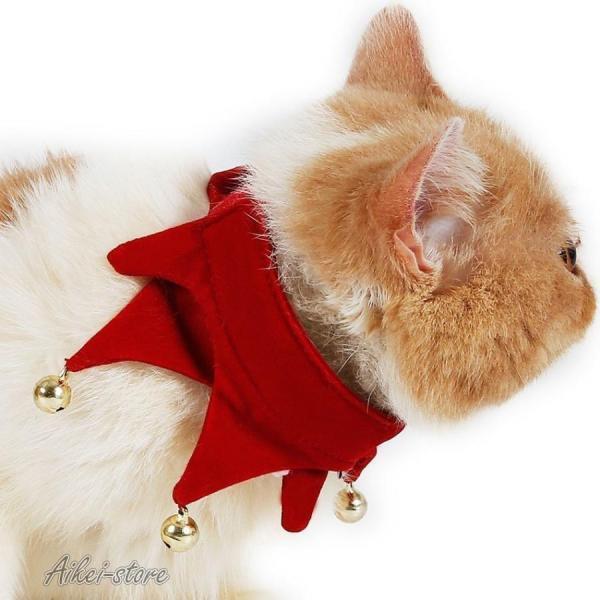 ペット用 犬猫兼用 バンダナ スカーフ 首飾り ベロア調 鈴付き ベル付き マジックテープ クリスマス ma..