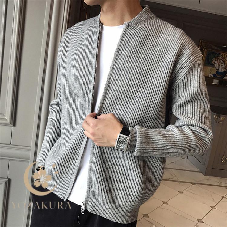 カーディガン メンズ 秋 冬 春 スプリングコート ニット セーター 羽織り 秋物 春物 冷房対策 パーカー ブルゾン 長袖