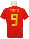 (アディダス) adidas/18/19スペイン代表/ホーム/半袖/トーレス/2018ワールドカップバッジ+LIVING FOOTBALLバッジ付/DTY42-...