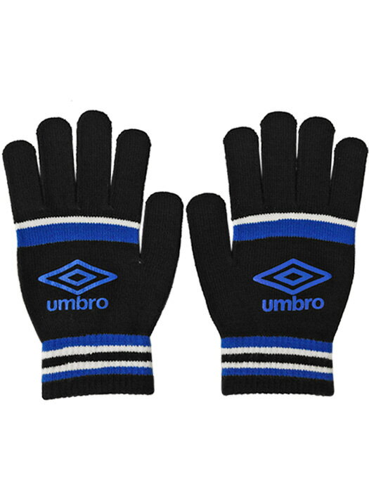 ブランド名：UMBRO(アンブロ)アンブロのニットグローブ、ブラックXブルーです。寒い季節の練習・試合に活躍するアイテムです。手の平に滑り止め付き。素材:アクリル、ポリエステル、ポリウレタンフリーサイズ:全長約19.5cm(平置き)※※※※...