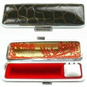 【郵便送料無料】【印鑑ケース・はんこケース】本革エンボス亀甲ケース16.5mm・18mm用
