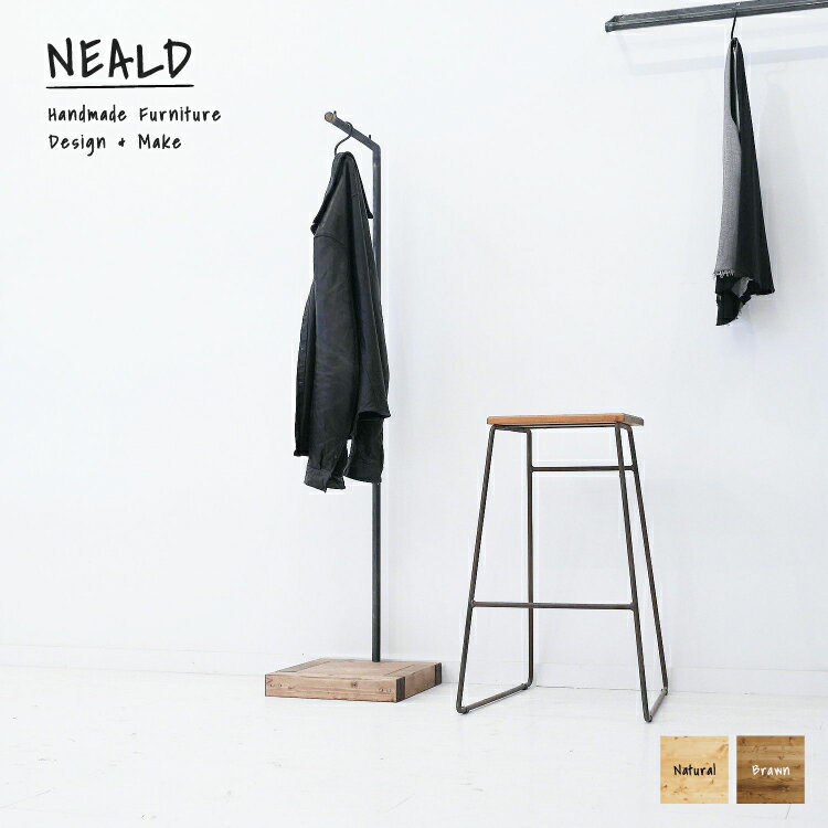 ハンガーラック 無垢 スリム 洋服掛け 帽子掛け 北欧 シンプル モダン ナチュラル カフェ風 西海岸 ヴィンテージ インダストリアル おしゃれ 手作り ハンガ...