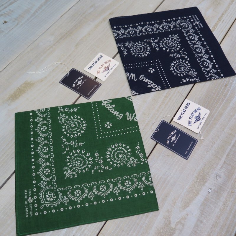 【送料360円】【フラットヘッド】手捺染 バンダナ THE FLAT HEAD FN-GB-101 日本製