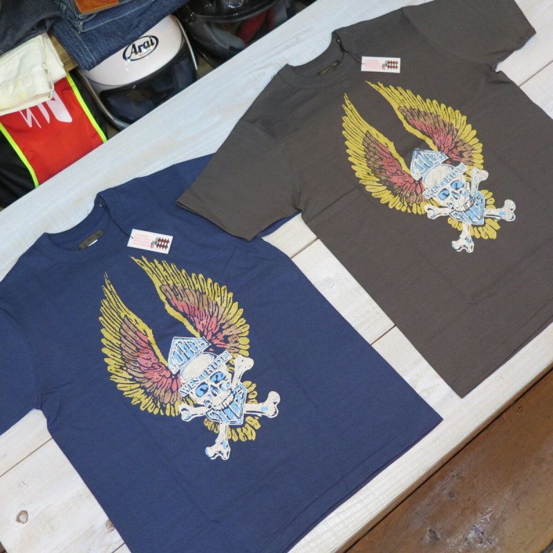 バイカー BAR&SHIELD ビンテージボディ 半袖プリントTシャツ WEST RIDE V.PT.TEE.26-05 日本製