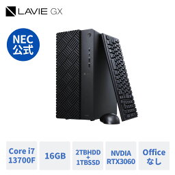 【Norton1】【DEAL10%】【公式・新品】ゲーミングPC NEC ゲーミング デスクトップパソコン officeなし LAVIE Direct GX RTX3060搭載 Core i7 13700F メモリ16GB 1TB SSD 2TB Windows 11 Home yxe