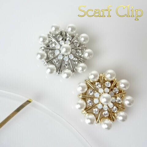 【ポイント10倍】3WAY スカーフクリップ スノーホワイト　メム