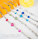 【ポイント10倍&10%OFFクーポン】【500円!ワンコイン】【値下げ品】ハートストーンブレスレット「クリア/ネイビー/ブルー/グリーン/ピンク」別
