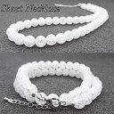 【ポイント10倍】クラック水晶 パワーストーン 天然石 ショート ネックレス (全長:41cm アジャスター:約6cm石:8mm )留め具:カニカン メム