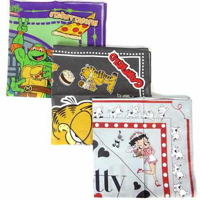 【ポイント5倍】【3枚セットで￥3150】100% コットンスカーフ＆ バンダナ 昭和レト...