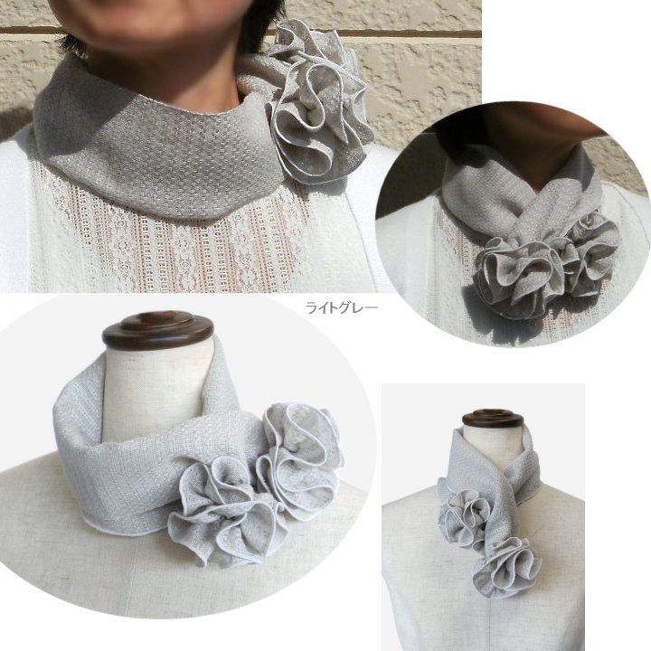 【メール便送料無料・日本製】綿麻コサージュ付き...の紹介画像2