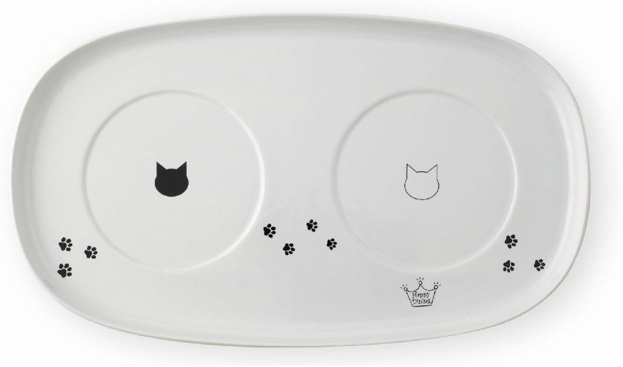 猫壱公式 ハッピーダイニング専用 食器トレー ダブル 4580471862650 食器 えさいれ 餌入れごはんさら ご飯皿 食べやすいさら 陶器 レンジ 猫 ネ...