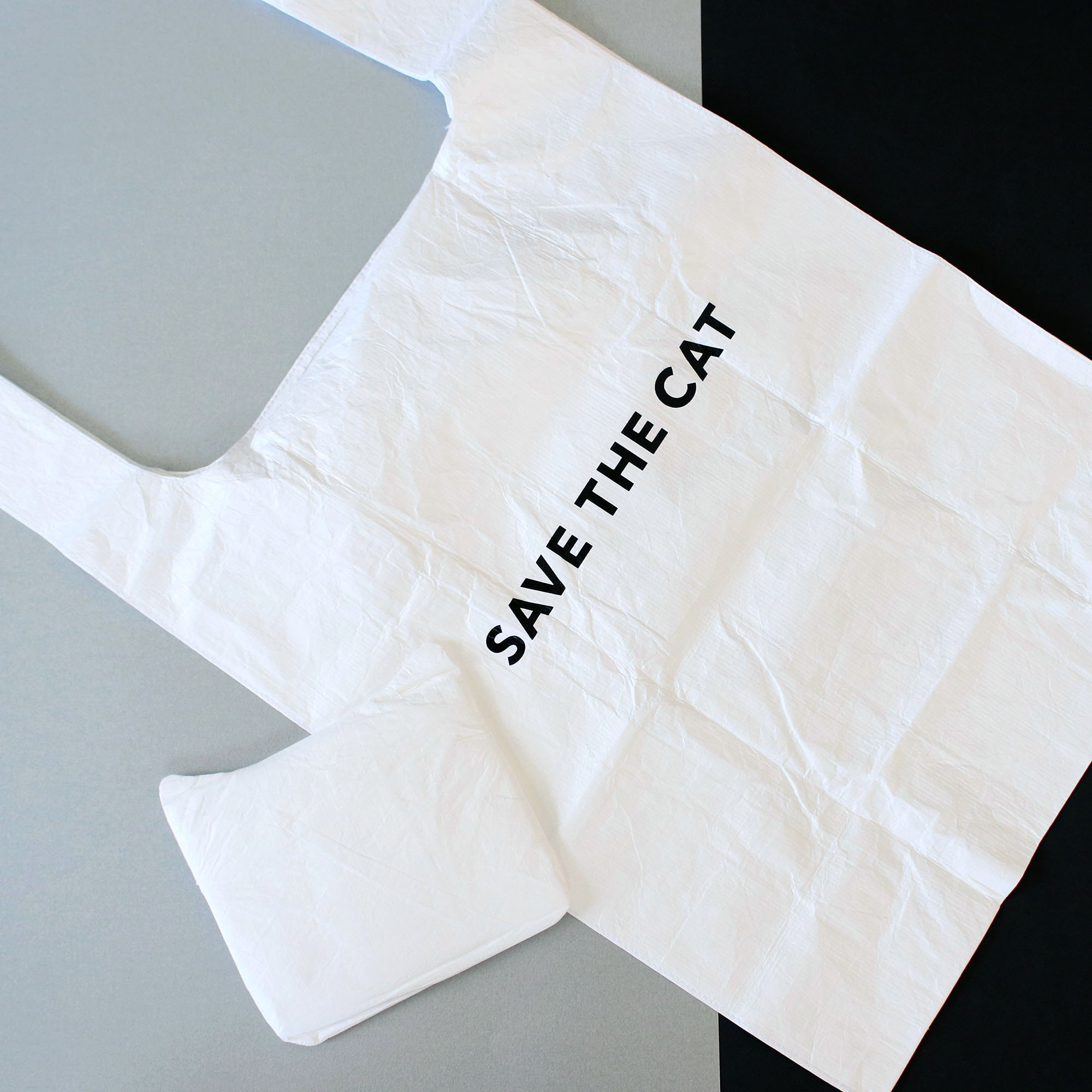 SAVE THE CAT タイベック　防護服ショップバッグ　エコバッグ　ショッピングバッグ　サブバッグ