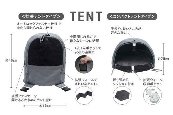 ネコリパ猫推奨！スリング型 ペットキャリー TENT SLING 災害時 お出かけ用 ペットキャリー犬 猫 避難 旅行 通院 キャリー ショルダー 肩掛け 収納 ペットキャリー