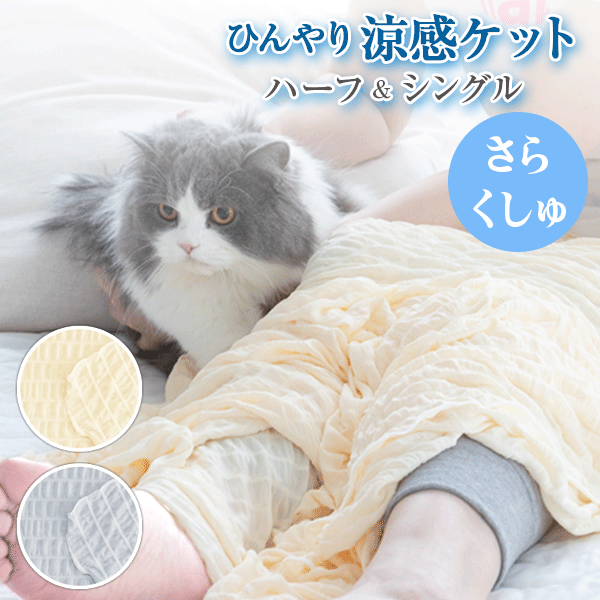 【ハーフサイズ&シングルサイズ】接触冷感 ひんやり涼感ケットブランケット Cool クール 寝汗対策 ひんやり寝具 家庭洗濯 丸洗い 省エネ 光熱費節約 暑がり 夏用寝具 洗える 熱中症対策 ズレない 冷たい
