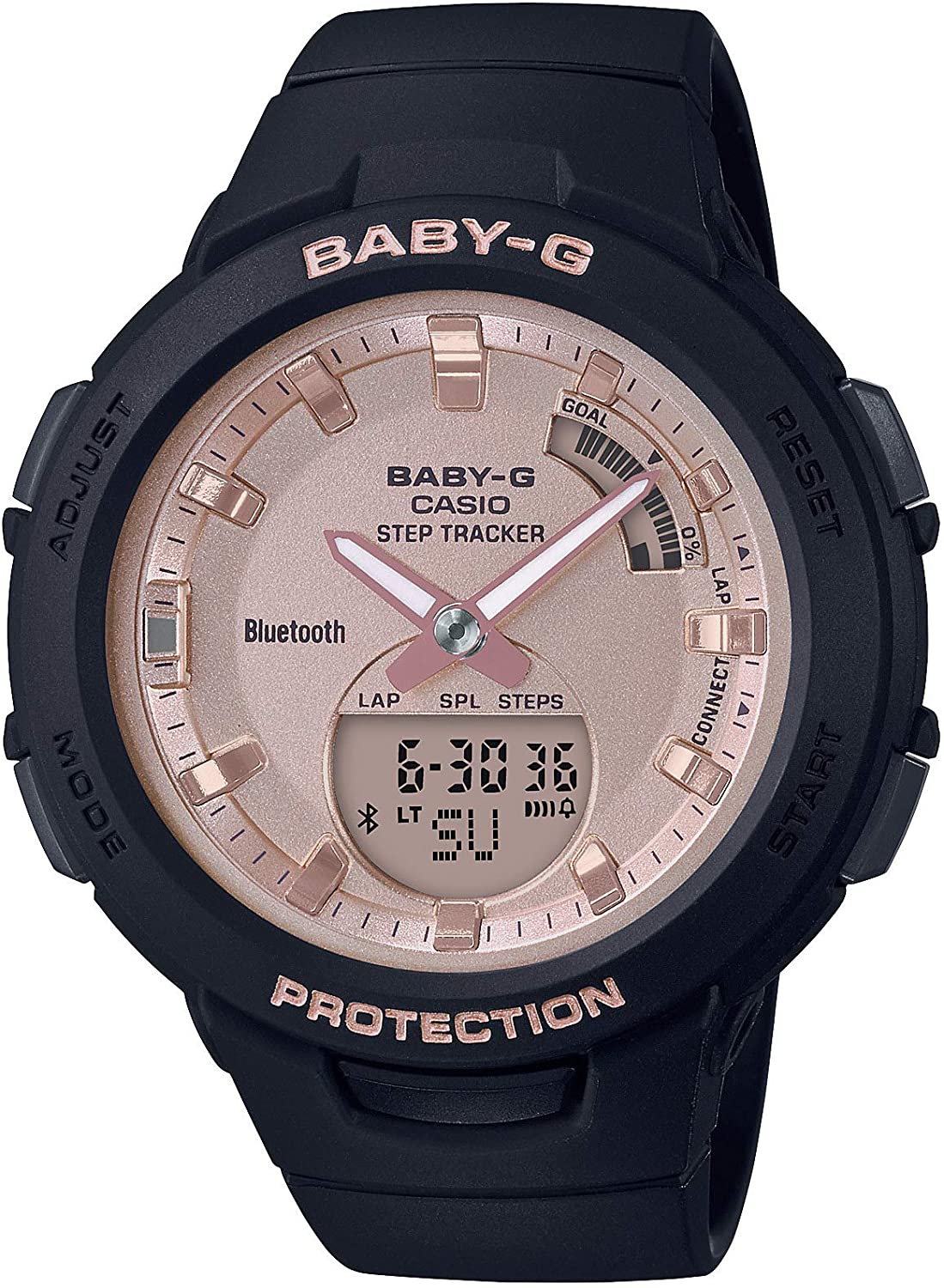 CASIO Baby-G カシオ ベビージー スマートウォッチ BSA-B100MF-1A Bluetooth ブルートゥース スマホリンク スマホ連動 ブラック ピンク 正規輸入品