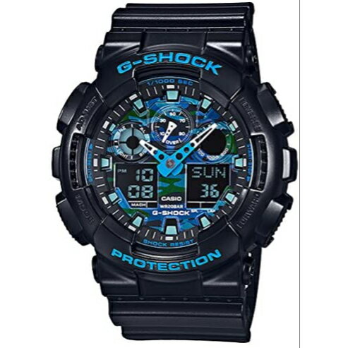 カシオCASIO Gショック ジーショック G-SHOCK 迷彩 ブルー GA-100CB-1A