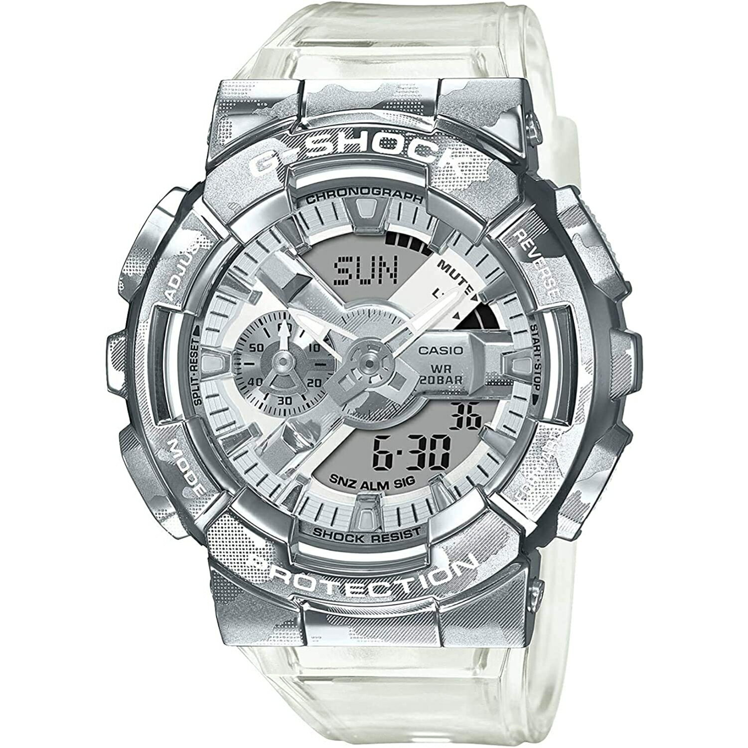 G-SHOCK GM-110SCM-1A Skeleton Camouflage Series メタル スケルトン カモフラ アナデジ メンズウォッチ 腕時計 GA-110ベース クリア CASIO カシオ Gショック ジーショック