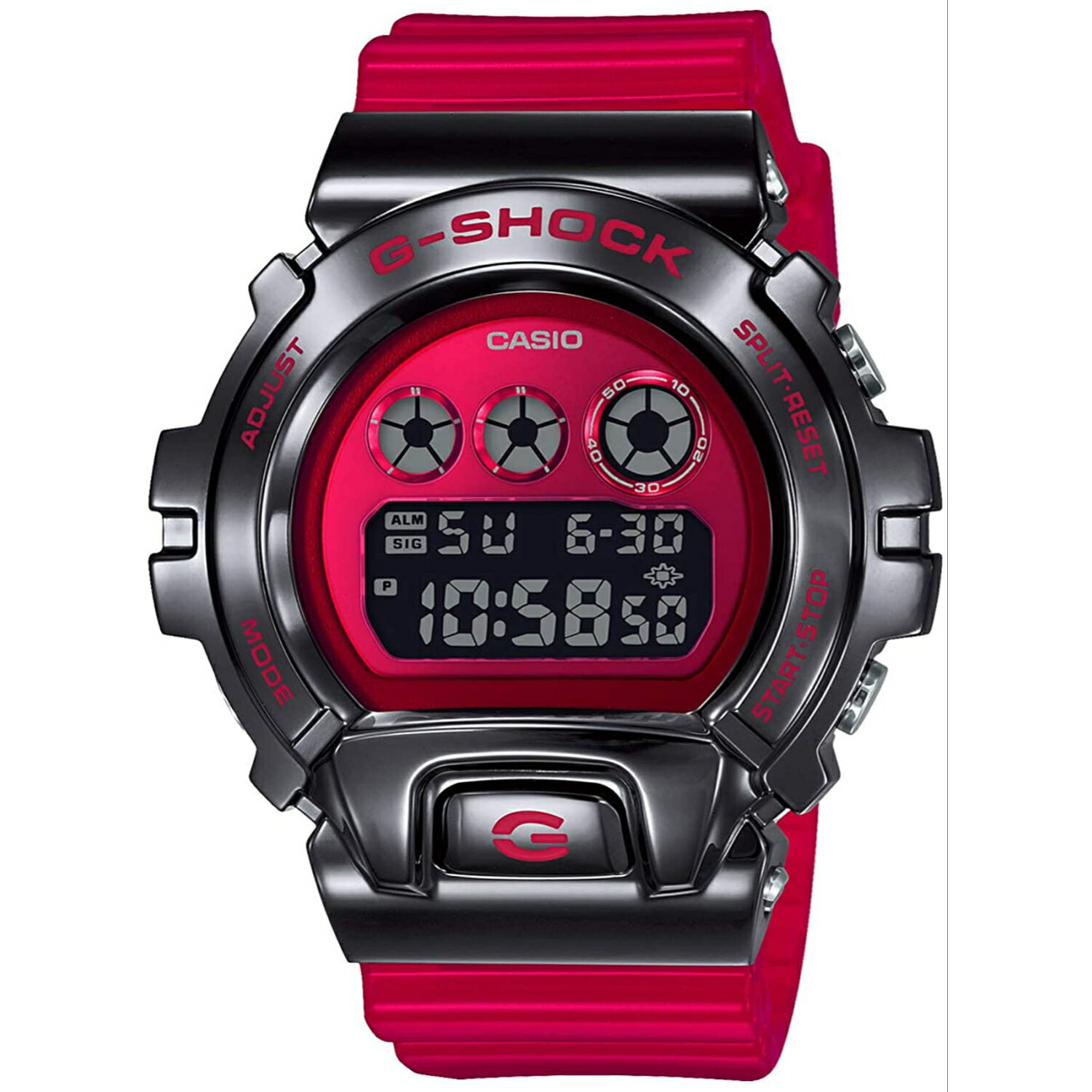 CASIO カシオ G-SHOCK Gショック METAL COVERED メタルカバー 反転液晶 メンズ 腕時計 時計 スケルトン ブラック レッド 赤 黒 デジタル スラッシャーGM-6900B-4