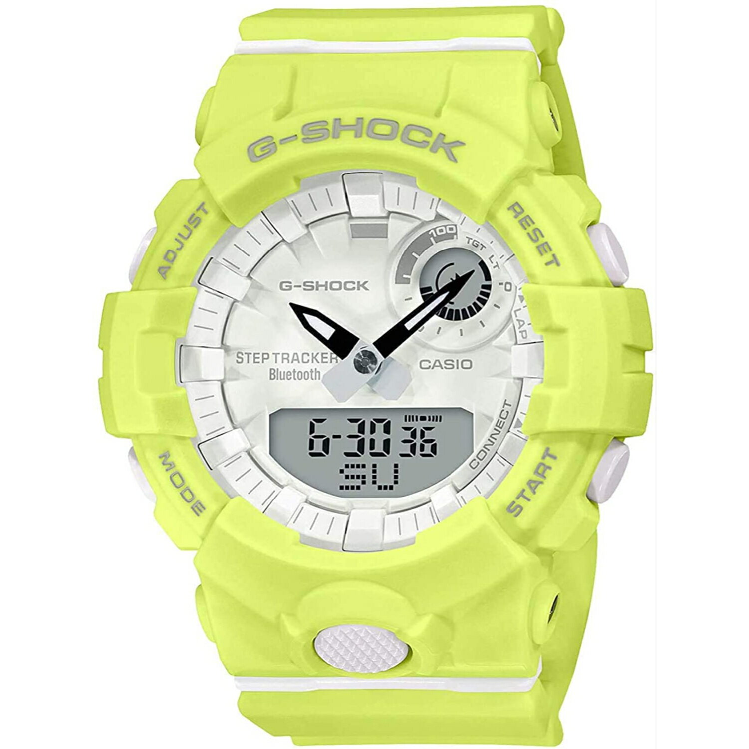 CASIO カシオ 腕時計 アナデジ G-SHOCK Gショック Bluetooth 歩数計測機能 メンズ ホワイト イエロー GMA-B800-9A