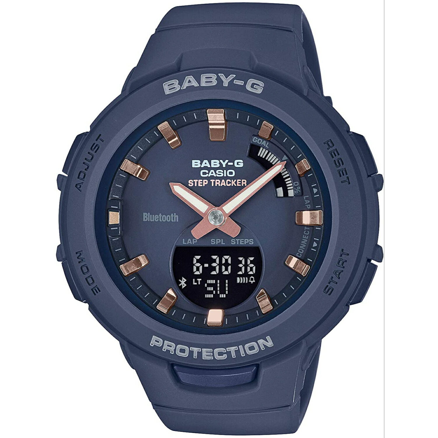 BABY-G BSA-B100-2A G-SQUAD ベビーG ベビージー ジースクワッド カシオ CASIO レディースウォッチ アナデジ 腕時計 モバイルリンク ネイビー 正規輸入品