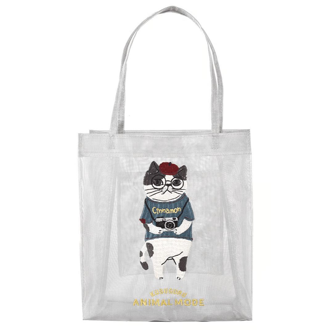Rakuten - アニマルモード　メッシュ生地　ミニトートバッグ　シナモン柄