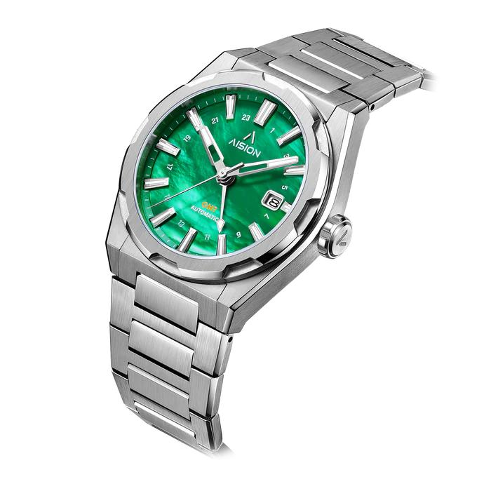 AISION アイシオン HANG GMT - Green MOP Dial　マザー・オブ・パール