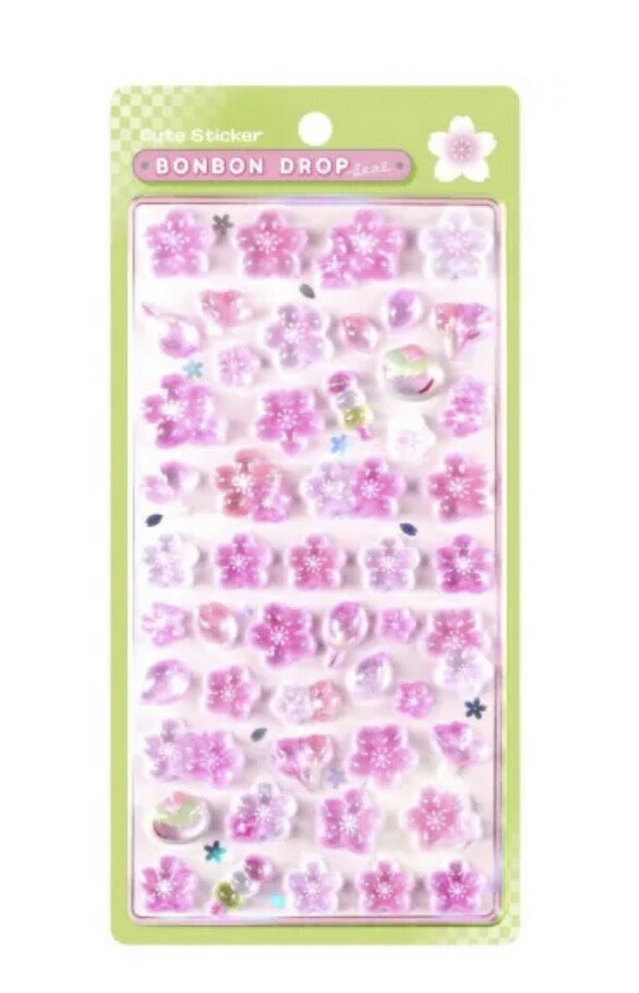 ボンボンドロップシール 正規品 1枚 和柄 さくら 桜 花 クーリア 3Dシール シール たこ焼き 食べ物 ラーメン そば 天ぷら お団子 ビール シール交換 シール帳 まぐろ いくら たまご お寿司屋さん