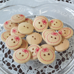 SS期間中ポイント10倍!木工ボタン 木のボタン　釦 木ボタン　PH-16　(取り寄せ品)　(メール便不可)