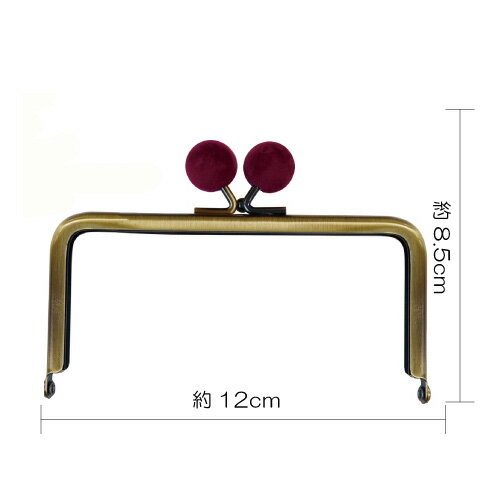 玉付き口金(フェルトボール)　四角形　BK-1218AG　(取り寄せ品)　(メール便不可)