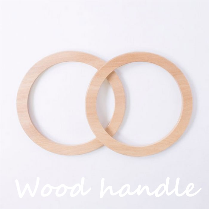 木工手口 サークル型 (白木) 直径16cm メルヘンアートマクラメ バッグ 持ち手 ハンドル O型 木製　MA21..