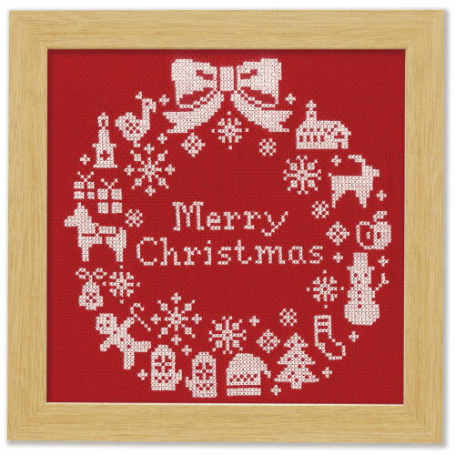 クリスマス クロスステッチ キット クリスマスリース(レッド) X-100 (取り寄せ品) (メール便可) クリスマス クロスステッチ キット クリスマスリース(レッド) X-100 (取り寄せ品) (メール便可)