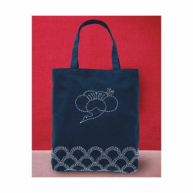 バッグ梅鶴 刺し子212(紺) (取り寄せ品) (メール便可) バッグ梅鶴 刺し子212(紺) (取り寄せ品) (メール便可)