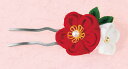 手芸キット 京ちりめん つまみ細工 お花のかんざしキット(赤) 七五三、卒業式にも LH-125 (取り寄せ品) (メール便可)
