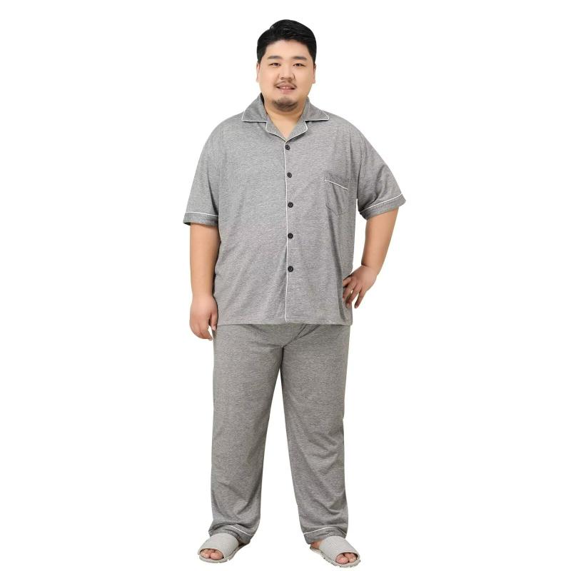 [HEWEAYTA] パジャマ メンズ 大きいサイズ 半袖 薄手 - ルームウェア 90-140KG 部屋着 3XL-5XL 上下セット ゆったり 綿 吸汗 通気 肌に優しい 夏