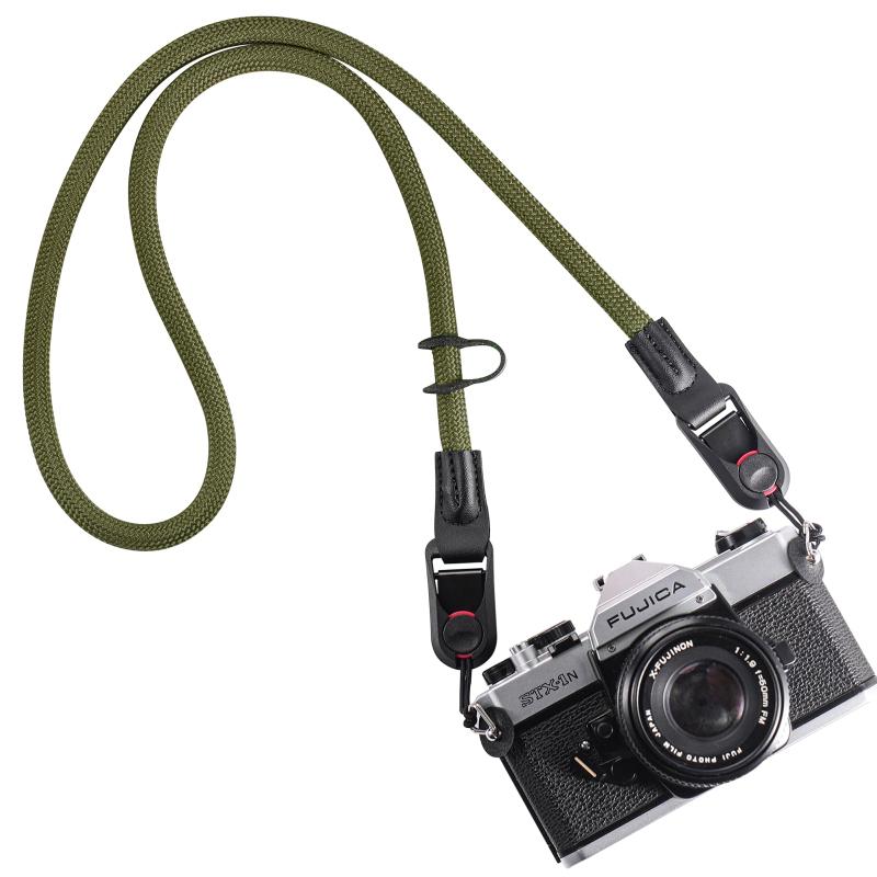 [Yullmu] カメラストラップ カメラネックストラップ アンカー設計 三角リング付き 3層構造 一眼レフカメラ クライミングロープ