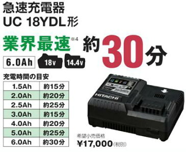 日立 急速充電器UC18YDL【 USB端子付 】14.4V/18.0V/マルチボルト対応【セットばらし品】充電完了時ブザーでお知らせ