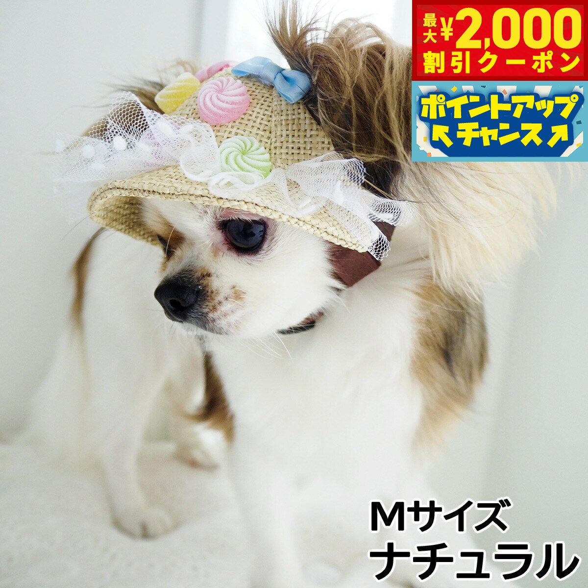 【最大2000円OFFクーポン！＆店内ポイント最大52倍！本日限定！】犬の帽子 ガーデンオブエデン Candy Pop HAT Mサイズ ナチュラル