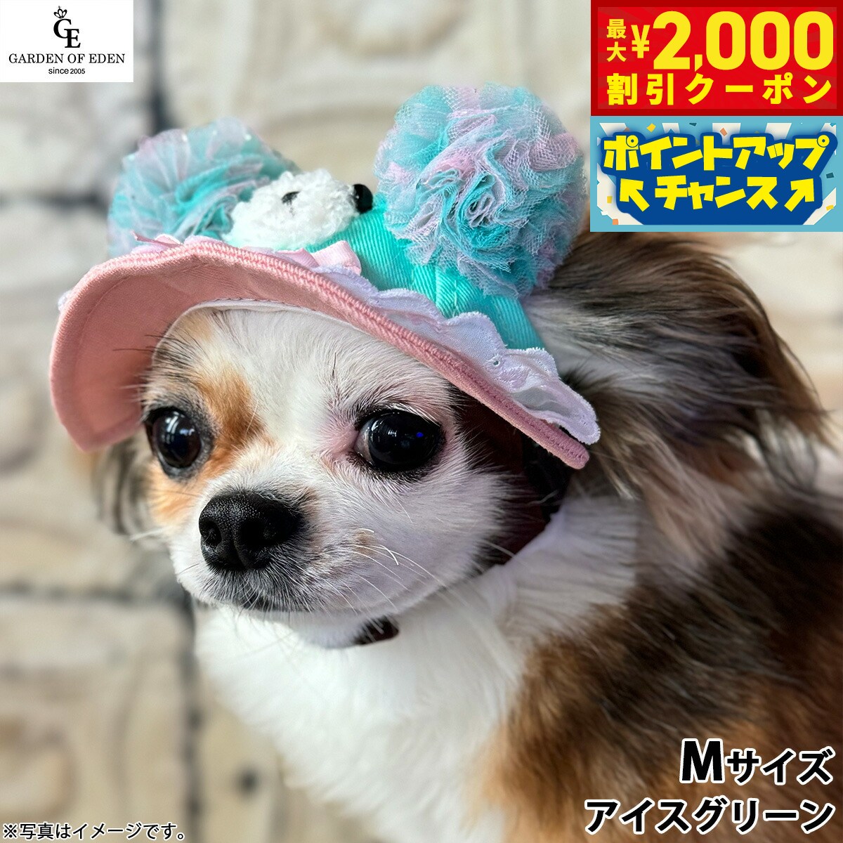 【最大2000円OFFクーポン！＆店内ポイント最大52倍！本日限定！】犬の帽子 ガーデンオブエデン ゆめかわ ベアハット M アイスグリーン【送料無料】 おしゃれ ファッション お出かけ