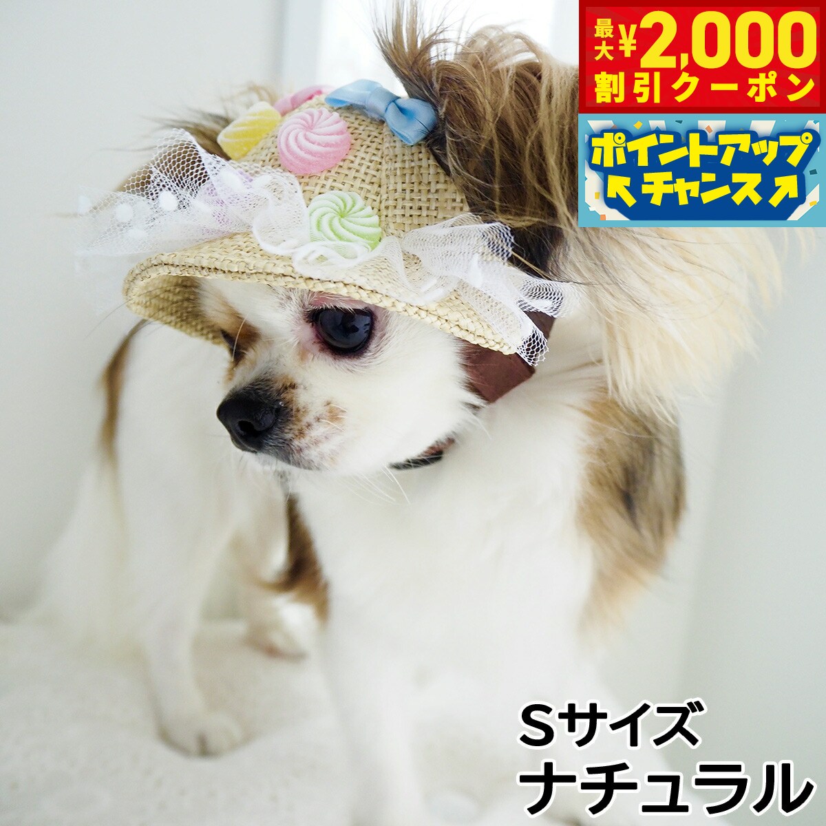 【最大2000円OFFクーポン！＆店内ポイント最大54倍！本日限定！】犬の帽子 ガーデンオブエデン Candy Pop HAT Sサイズ ナチュラル