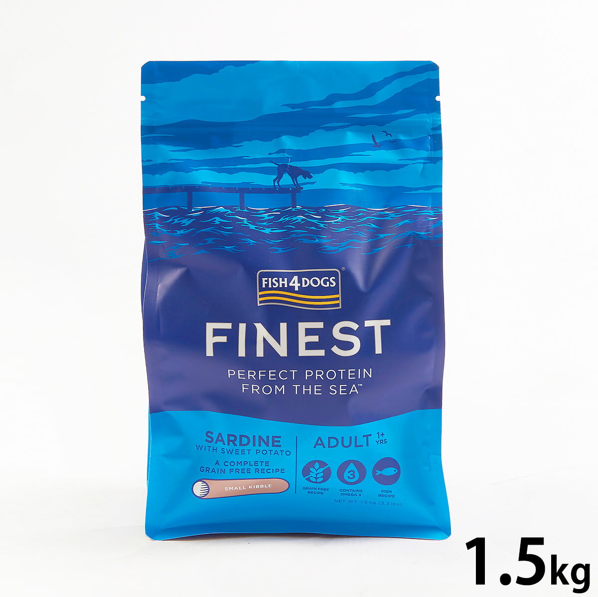Rakuten - 【最大2000円OFFクーポン！＆店内ポイント最大51倍！本日限定！】フィッシュ4ドッグ FISH 4 DOGS ドッグフード ファイネスト サーディン 1.5kg【送料無料】 無添加 ドッグフード 成犬用 グレインフリー 穀物不使用 魚