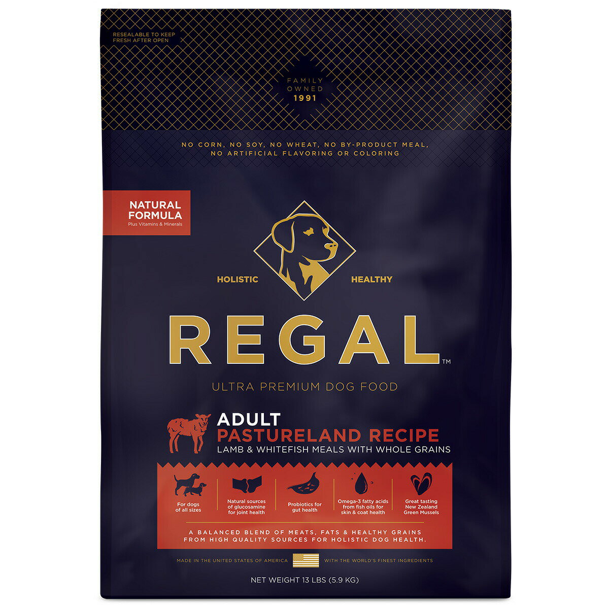 リーガル ドッグフード アダルト パスチャーランドレシピ ラム 5.9kg 無添加 ヒューマングレード